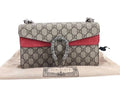Gucci Shoulder Bag Dionysus Beige Red GG Supreme Canvas Chain Silver