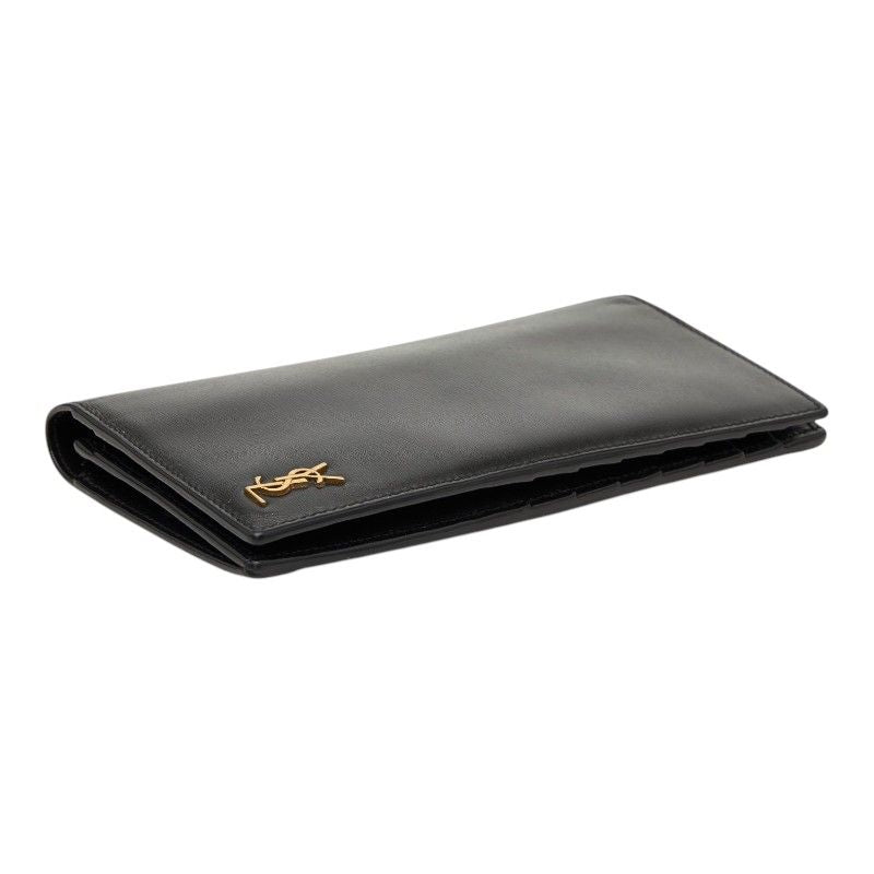 Saint Laurent YSL Logo Bifold Wallet Black Leather — view 4