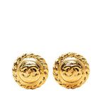 Chanel CC Logo Earrings Gold Plated