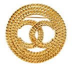 Chanel CC Logo Vintage Brooch Gold Plated