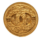 Chanel CC Logo Round Brooch Gold Plated