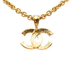Chanel CC Logo Vintage Chain Pendant Necklace Gold Plated — view 2