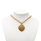 Chanel CC Logo Diamond Chain Pendant Necklace Gold Plated — view 6
