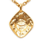 Chanel CC Logo Diamond Chain Pendant Necklace Gold Plated — view 2
