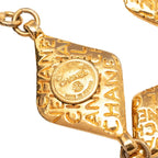 Chanel Mademoiselle Quilted Diamond Necklace Gold Plated — view 5