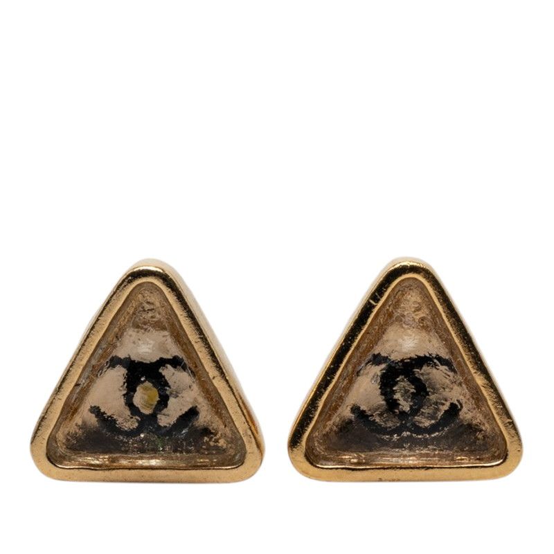 Chanel CC Logo Triangle Earrings 00c Plated