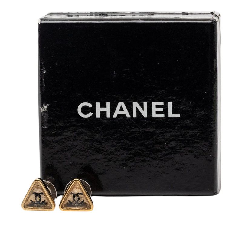 Chanel CC Logo Triangle Earrings 00c Plated — view 4