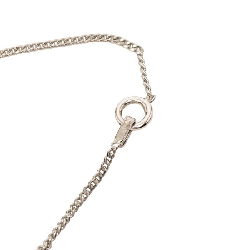 Chanel CC Logo Rhinestone Camellia Necklace Black Silver Plastic Metal — view 4