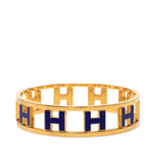 Hermes Rondo Ash Bangle Gold Blue Plated 1- Bracelet
