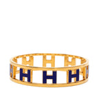 Hermes Rondo Ash Bangle Gold Blue Plated 1- Bracelet — view 3