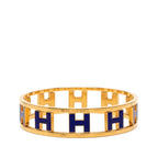 Hermes Rondo Ash Bangle Gold Blue Plated 1- Bracelet — view 2