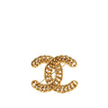 Chanel CC Logo Vintage Chain Brooch Gold Plated