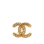 Chanel CC Logo Vintage Chain Brooch Gold Plated