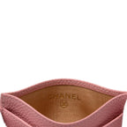 Chanel CC Logo Card Case Pink Caviar Leather — view 5