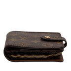 Louis Vuitton Monogram Compact Zip Bifold Wallet Brown Leather — view 3