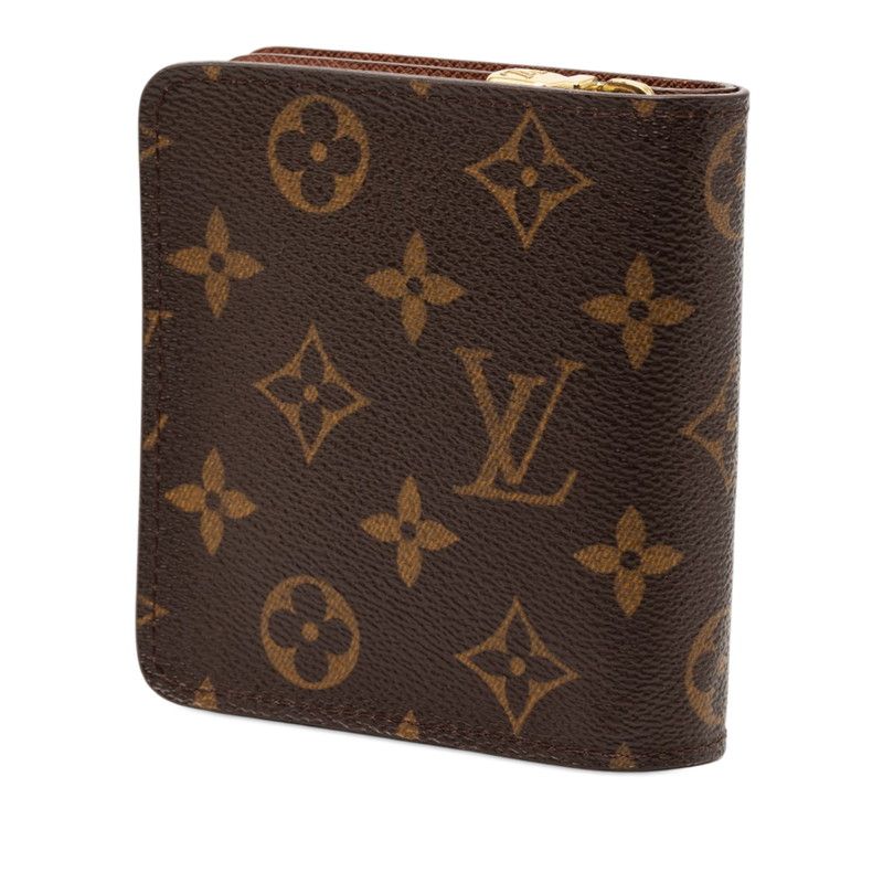 Louis Vuitton Monogram Compact Zip Bifold Wallet Brown Leather — view 2