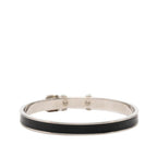 Hermes Ceinture Belt Motif Bangle Silver Black Metal Leather 1- Bracelet — view 3