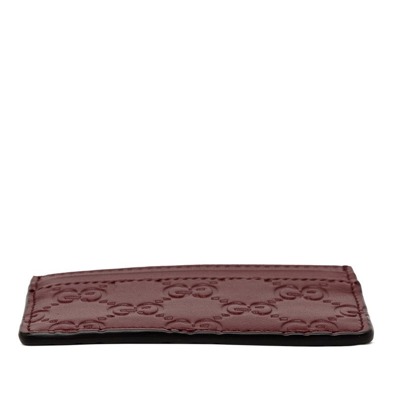 Gucci GG Emblem Card Case Wine Red Bordeaux Leather — view 3
