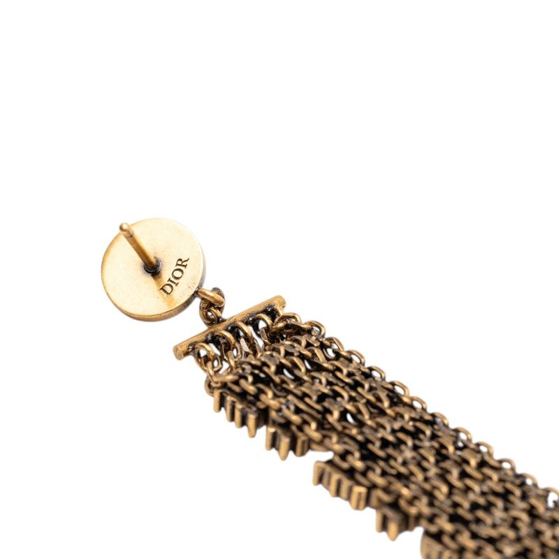 Dior Logo J'adior Earrings Gold Plated Rhinestone — view 3