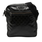 Gucci GG Supreme Crossbody Shoulder Bag Black Leather