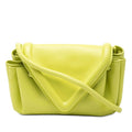 Bottega Veneta Beak Small Triangle Flap Shoulder Bag Neon Yellow Leather