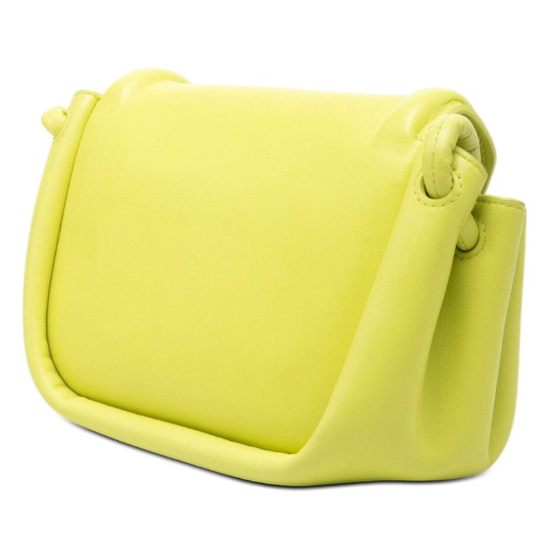 Bottega Veneta Beak Small Triangle Flap Shoulder Bag Neon Yellow Leather — view 2