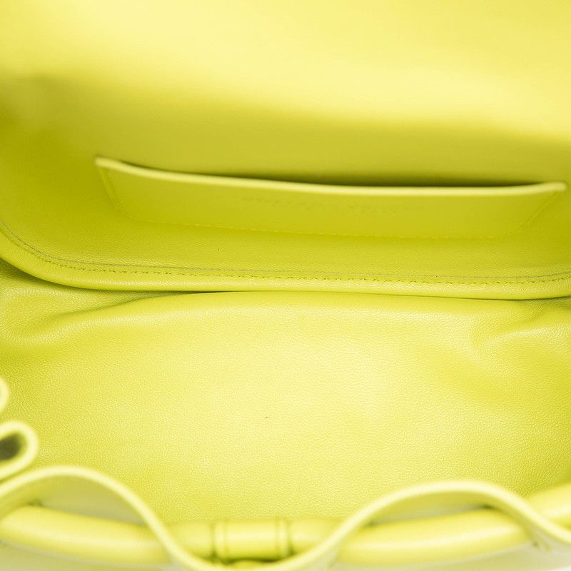 Bottega Veneta Beak Small Triangle Flap Shoulder Bag Neon Yellow Leather — view 4