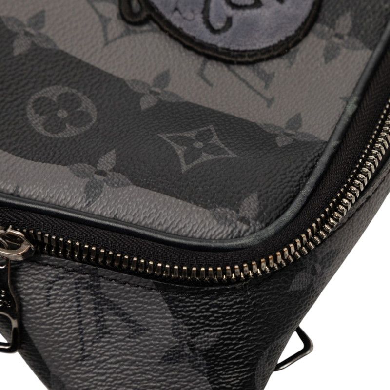 Louis Vuitton Monogram Stripe Eclipse Modular Sling Belt Bag Cross Black Gray — view 4