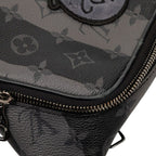 Louis Vuitton Monogram Stripe Eclipse Modular Sling Belt Bag Cross Black Gray — view 4
