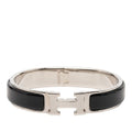 Hermes Click PM Bracelet Silver Black Metal Enamel