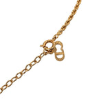 Dior Teardrop Logo Necklace Gold Plated Rhinestone — view 4