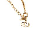 Dior Teardrop Logo Necklace Gold Plated Rhinestone — view 5