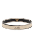 Hermes Enamel PM Bangle Silver Ivory Metal 1- Bracelet