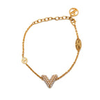 Louis Vuitton Bracelet Essential Lou Gold Plated Faux Pearl