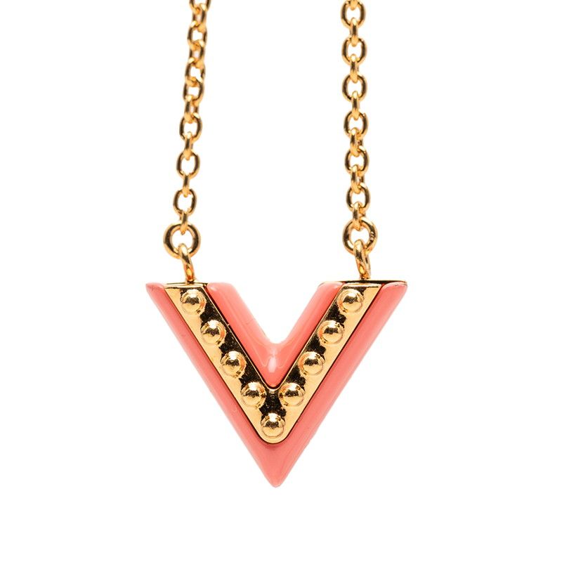 Louis Vuitton Essential Necklace Gold Pink Plated