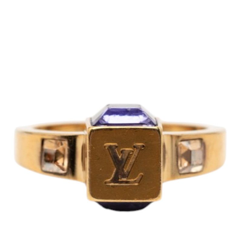 Louis Vuitton Bague Gamble Ring Gold Purple Swarovski