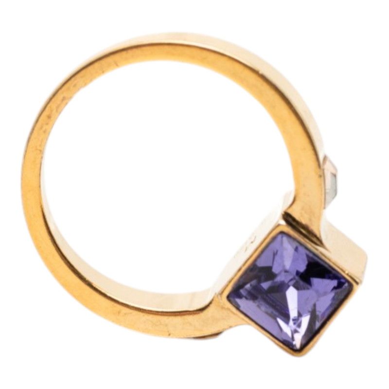 Louis Vuitton Bague Gamble Ring Gold Purple Swarovski — view 5
