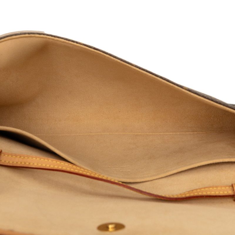 Louis Vuitton Monogram Pochette Twin GM Crossbody Shoulder Bag Brown Leather — view 4