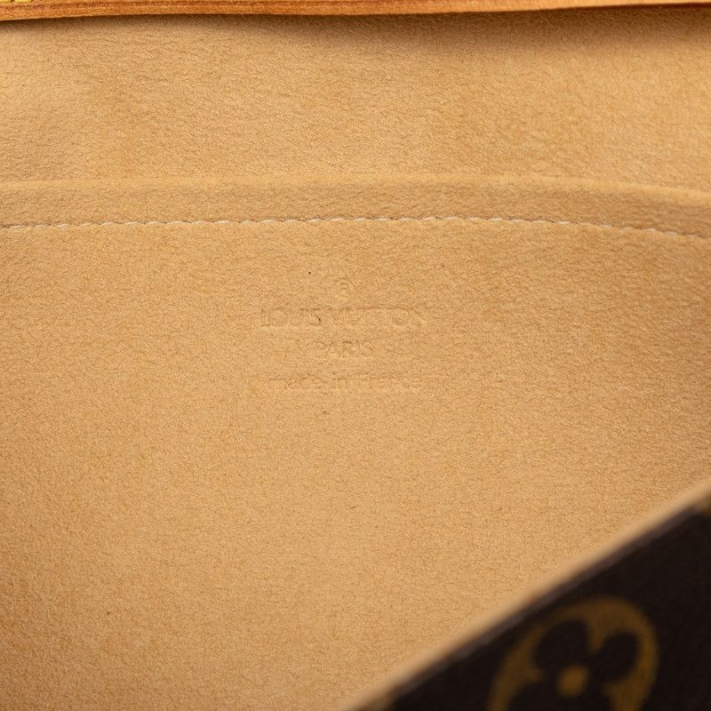 Louis Vuitton Monogram Pochette Twin GM Crossbody Shoulder Bag Brown Leather — view 5