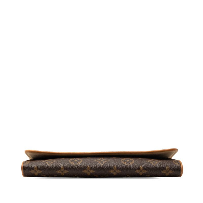 Louis Vuitton Monogram Pochette Twin GM Crossbody Shoulder Bag Brown Leather — view 3
