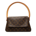Louis Vuitton Monogram Mini Looping Shoulder Bag Brown Leather