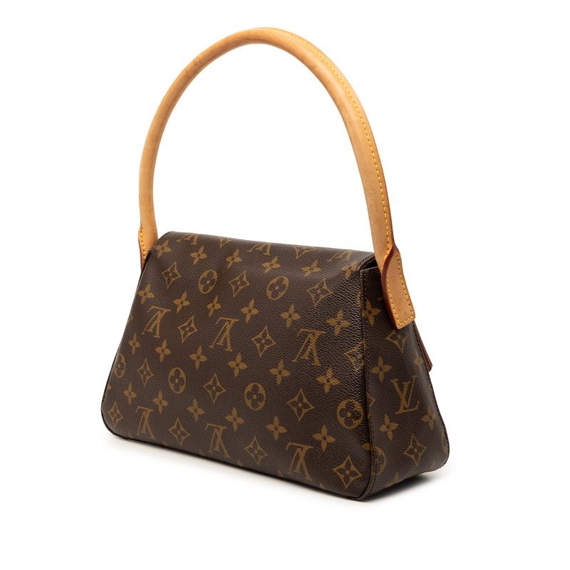 Louis Vuitton Monogram Mini Looping Shoulder Bag Brown Leather — view 2