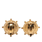 Chanel CC Logo Rhinestone Earrings Gold Plated Faux Pearl — view 2