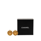 Chanel Vintage Coin Motif Earrings Gold Plated — view 4