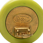 Chanel CC Logo Mirror Earrings Gold Green Plated Plastic — view 3