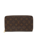 Louis Vuitton Monogram Zippy Organizer Zip Around Wallet Brown Leather