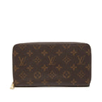 Louis Vuitton Monogram Zippy Organizer Zip Around Wallet Brown Leather