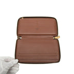 Louis Vuitton Monogram Zippy Organizer Zip Around Wallet Brown Leather — view 4
