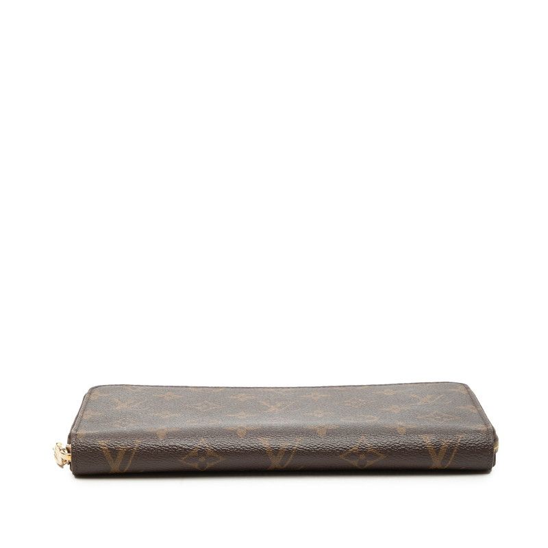 Louis Vuitton Monogram Zippy Organizer Zip Around Wallet Brown Leather — view 3