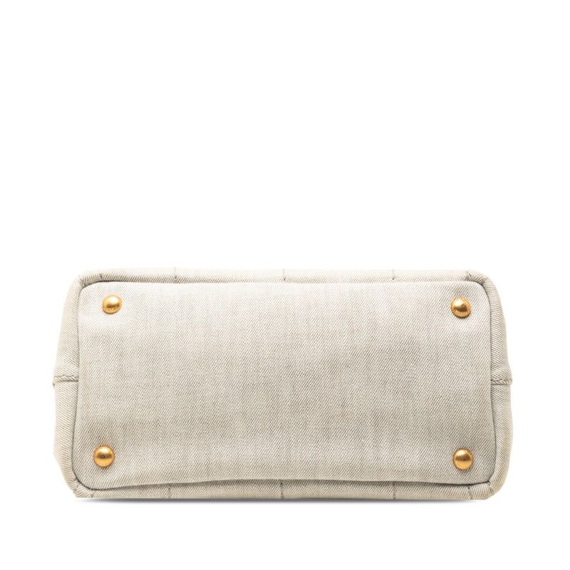 Prada Canapa Mini 2-Way Shoulder Bag Gray Canvas — view 3